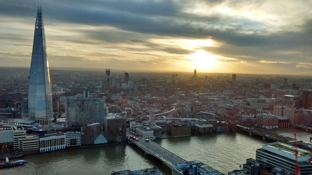 Vista do The Shard em Londres, Reino Unido, do Sky Garden